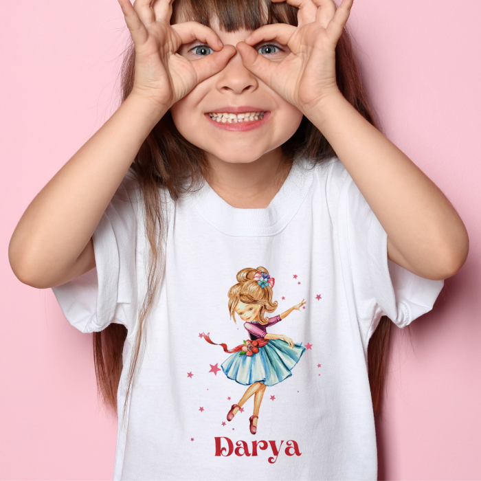 Tricou fetita personalizat cu nume si ursulet, cadou pentru fetita [2]