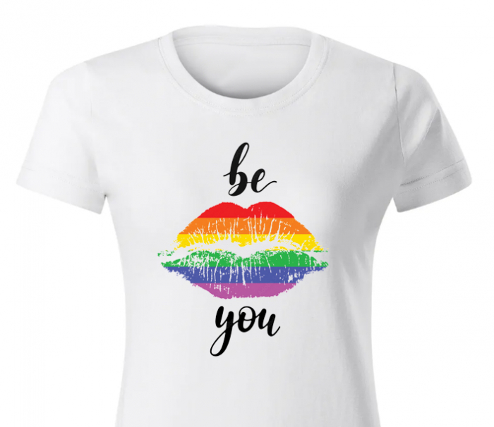 Tricou Be You, tricou LGBT pride, din bumbac alb, dama [1]