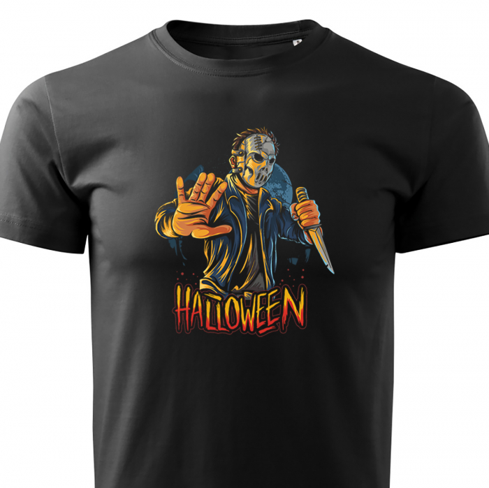 Tricou Masked Man Halloween, din bumbac negru [2]