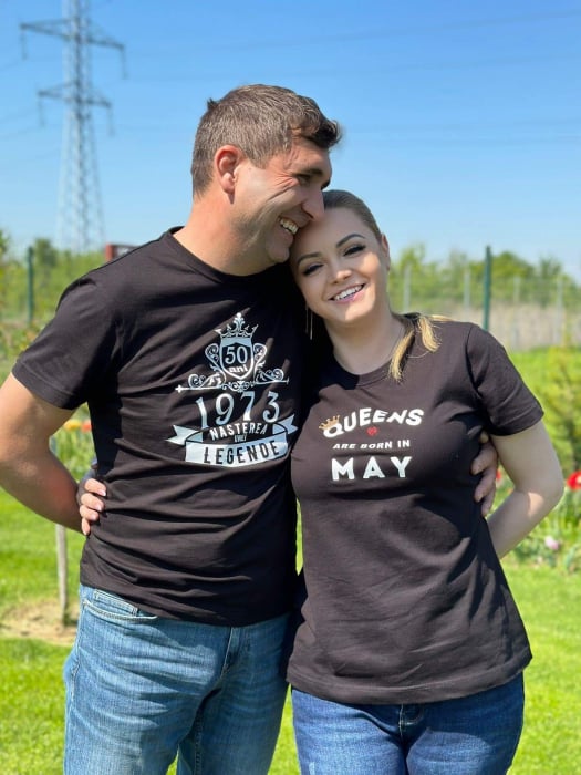 Tricou negru pentru zi de nastere, 50 ani, 1973 nasterea unei legende [4]