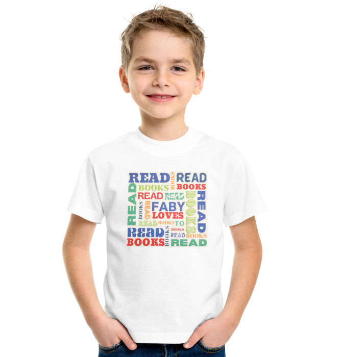 Tricou personalizat pentru copii, Read Books, cu numele copilului [1]