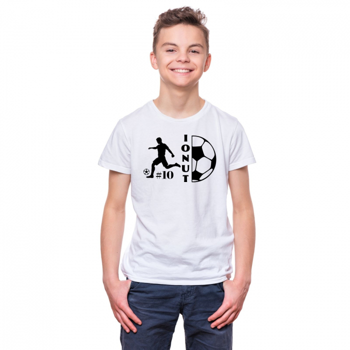 Tricou personalizat pentru copii, pentru pasionatii de fotbal, cu nume si minge de fotbal [3]