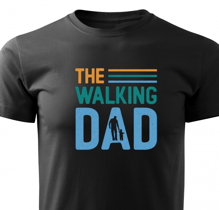 Tricou The Walking Dad, din bumbac negru, pentru barbati, cadou pentru tati [2]