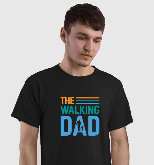 Tricou The Walking Dad, din bumbac negru, pentru barbati, cadou pentru tati [4]