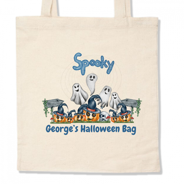 Sacosa Halloween, din bumbac, personalizata cu nume, Spooky [2]