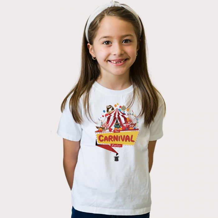Tricou Carnaval, tricou din bumbac alb pentru fetite [2]