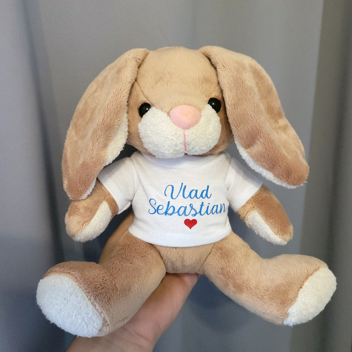 Iepuras din plus, cu tricou personalizat, jucarie Paste [3]