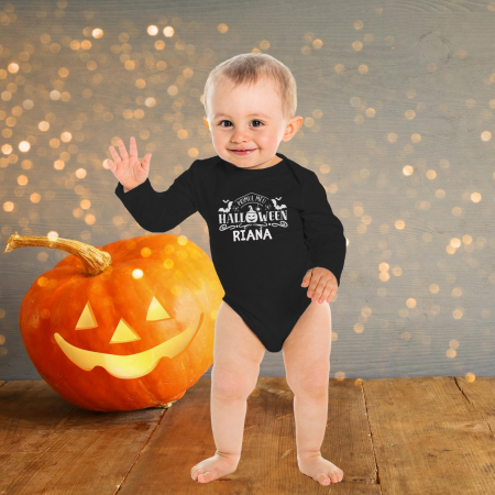 Body bebe din bumbac Primul meu Halloween, personalizat cu nume [2]
