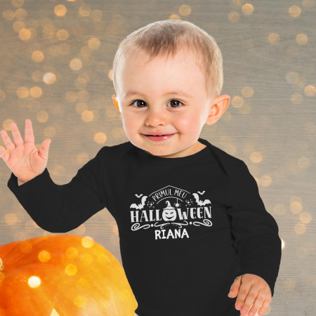 Halloween - Body bebe din bumbac Primul meu Halloween, personalizat cu nume