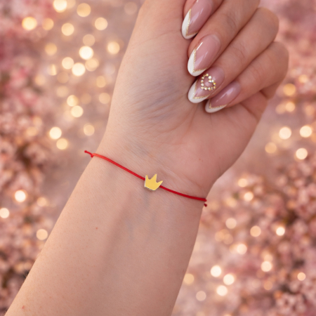 Bratara coronita placata cu aur de 24K, cu snur ajustabil [2]