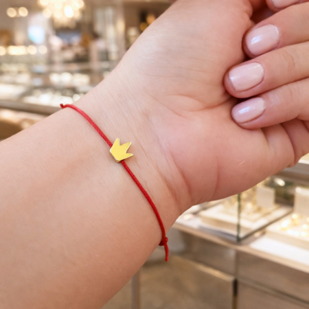 Bijuterii pentu EA - Bratara coronita placata cu aur de 24K, cu snur ajustabil