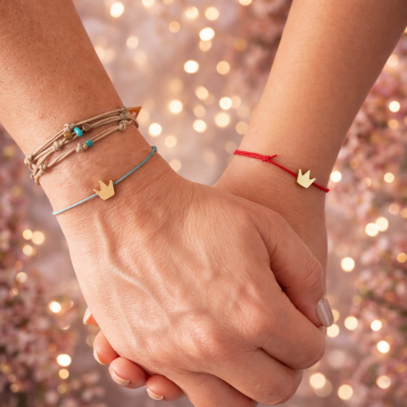 Bratara coronita placata cu aur de 24K, cu snur ajustabil [3]