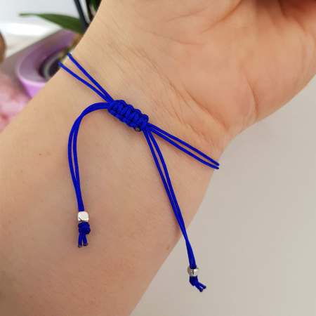 Bratara cruciulita placata cu platina, charm cruce si snur ajustabil [1]