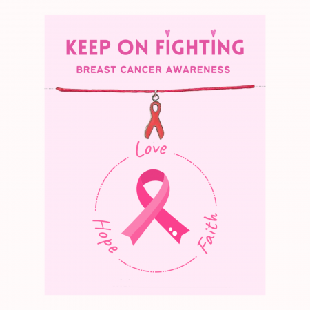 BBratara cu fundita roz, cancer awareness, cu snur ajustabil simplu [1]