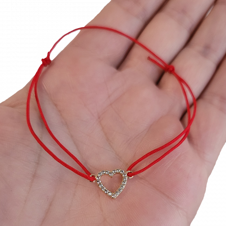 Bratara cu inimioara placata cu aur de 18K si cristale Cubic Zirconia [2]
