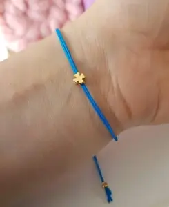 Bratara Magica - Bratara cu trifoi, placat cu aur, cu snur ajutabil, potrivita pentru cupluri sau BFF