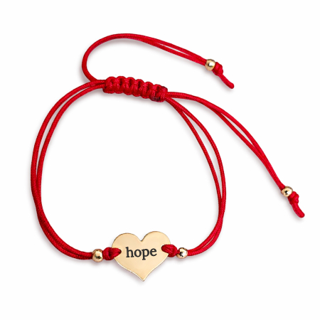 Bratara inima placata cu aur de 18 K gravata cu initiala si snur ajustabil [7]