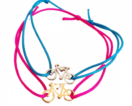 Bratara martisor placata cu aur de 18K, cu charm bicicleta [6]