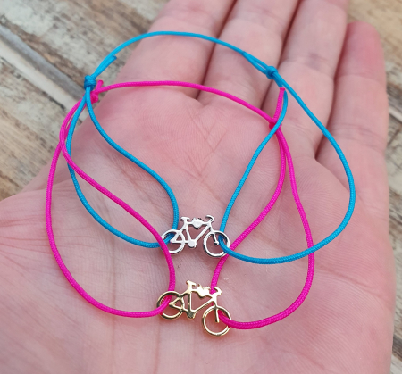 Bratara martisor placata cu aur de 18K, cu charm bicicleta [7]