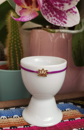 Bratara magica cu charm lotus, placata cu aur, bratara norocoasa, cu snur ajustabil [1]