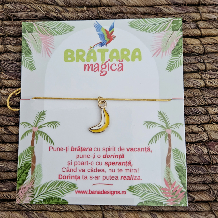 Bratara Magica - Brățară Magică cu banana – Șnur Mătăsos Ajustabil, Design Tropical