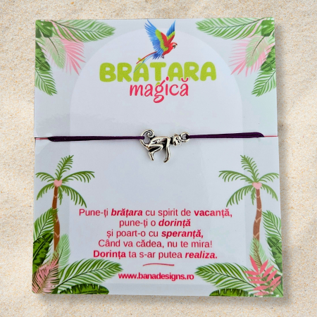 Bratara Magica - Brățară Magică cu Maimuță – Șnur Mătăsos Ajustabil, Culoare la Alegere, Design Tropical