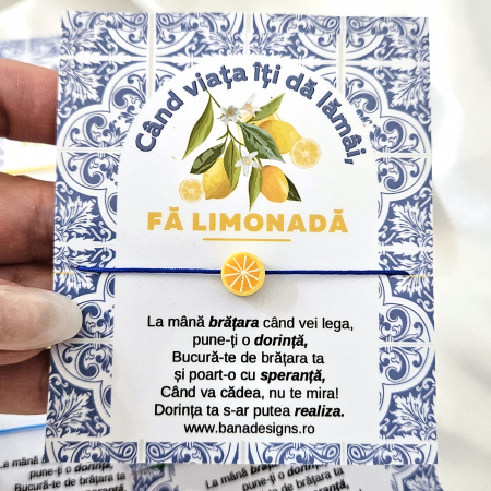 Bratara magica cu Felie de Lămâie – Cadou Simbolic cu Mesaj Motivațional [4]