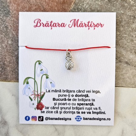 Bratari Martisor - Bratara Martisor cu ananas si snur ajustabil