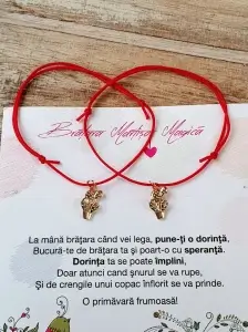 Bratara Martisor cu cactus placat cu aur, cu snur ajustabil [2]