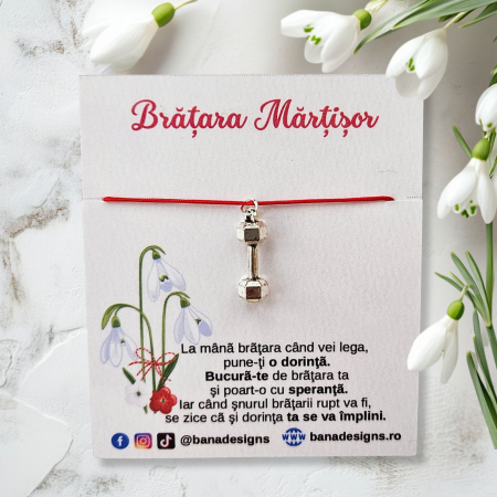 Bratari Martisor - Bratara Martisor cu charm gantera