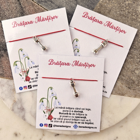 Bratara Martisor cu charm gantera [2]