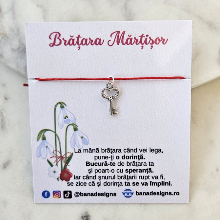 Set 10 Bratari Martisor cu cheita, cu snur rosu ajustabil [3]