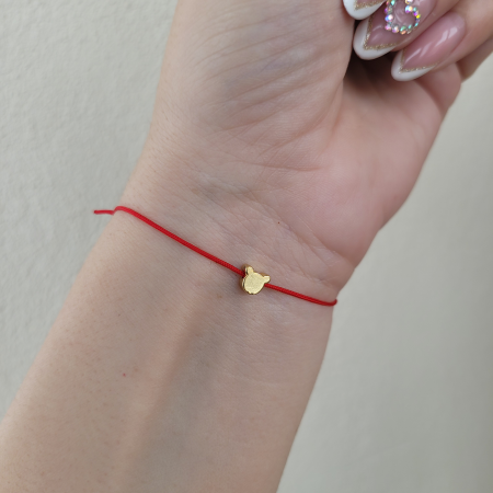 Bratara Martisor cu ursulet placat cu aur de 18k, cu inchidere ajustabila [3]