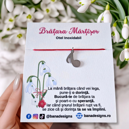 Bratari Martisor - Bratara Martisor cu nota muzicala din inox