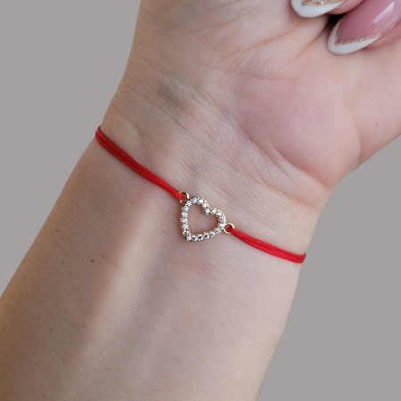 Mama - Bratara cu inimioara placata cu aur de 18K si cristale Cubic Zirconia
