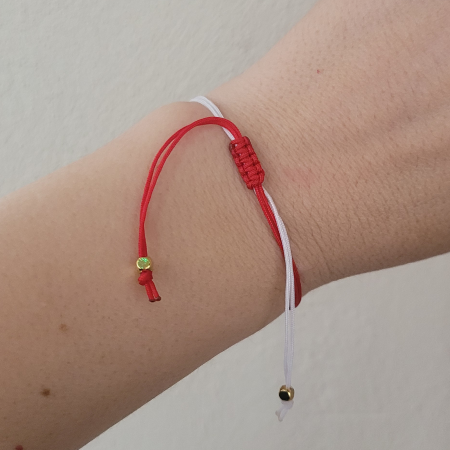 Bratara Martisor cu perla shell, coral rosu si trandafir placat cu aur de 18K [3]