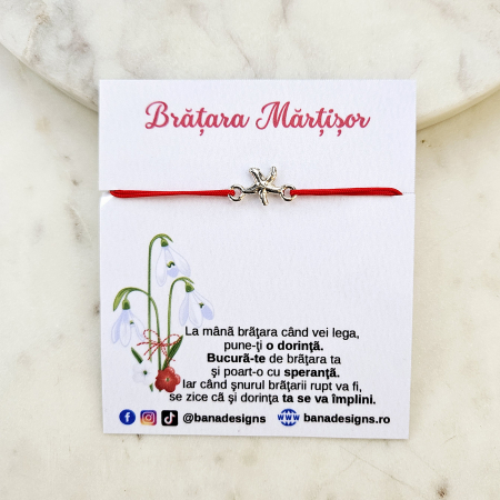 Bratari Martisor - Set de 10 Bratari Martisor cu steluta de mare si snur rosu ajustabil