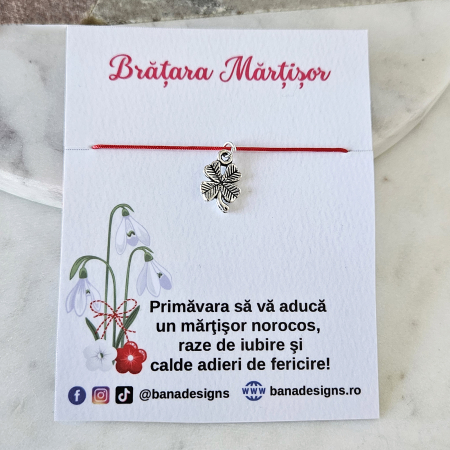 Bratara norocoasa Martisor cu trifoi, cu snur ajustabil [3]