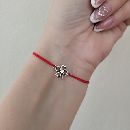 Bratara norocoasa Martisor cu trifoi, cu snur ajustabil [1]