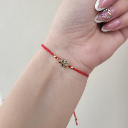 Bratara norocoasa cu elefant placat cu aur de 18K incrustat cu cristale Cubic Zirconia [6]