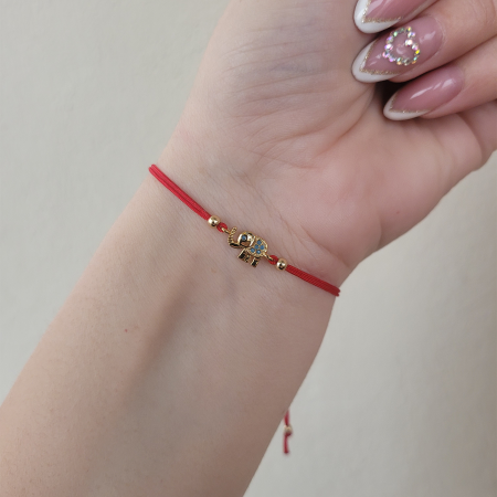 Bratara norocoasa cu elefant placat cu aur de 18K incrustat cu cristale Cubic Zirconia [7]