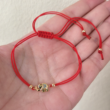 Bratara norocoasa cu elefant placat cu aur de 18K incrustat cu cristale Cubic Zirconia [8]