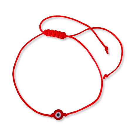 Brățară Minimalistă Ochi Protector Rosu – Brățară Talisman Noroc și Protecție, Ajustabilă cu Noduri Kabbalah [2]