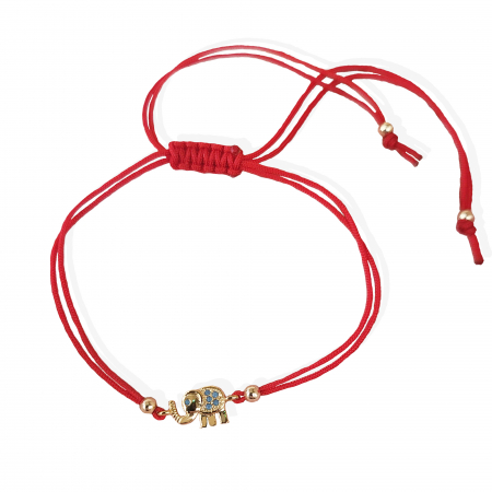 Bratara norocoasa cu elefant placat cu aur de 18K incrustat cu cristale Cubic Zirconia [1]