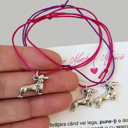 Bratara norocoasa Martisor cu catel, cu snur ajustabil [2]