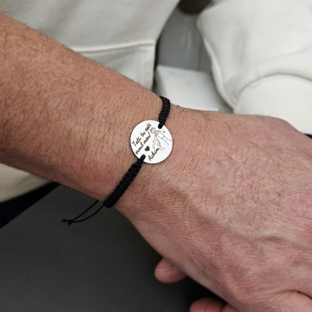 Brățară personalizată cu fotografie gravată pe bănuț din inox 304, șnur reglabil. Cadou elegant, premium și plin de semnificație. [3]