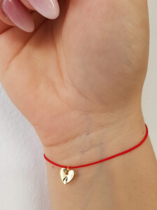 Bratara personalizata, cu initiala gravata pe inimioara placata cu platina, cu snur ajustabil [3]