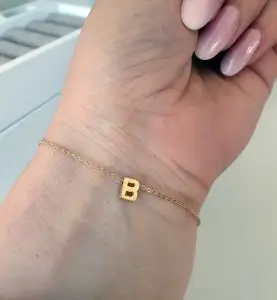 Bratara personalizata cu initiala, placata cu aur [1]