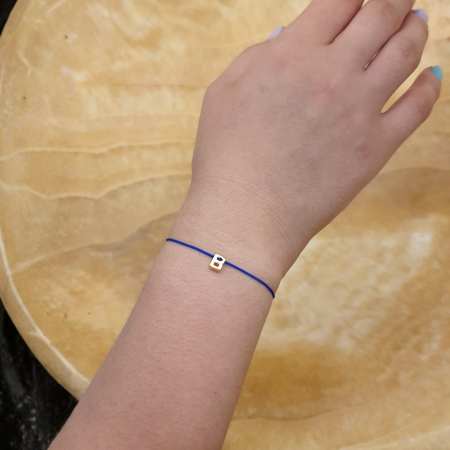 Bratara personalizata cu initiala placata cu aur, snur special ajustabil [9]