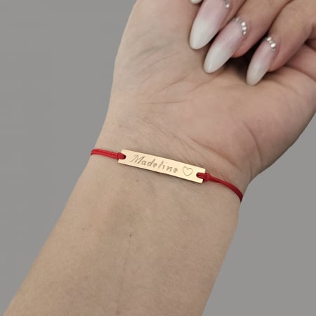 Power Couple - Bratara personalizata gravata cu nume, placuta placata cu aur
